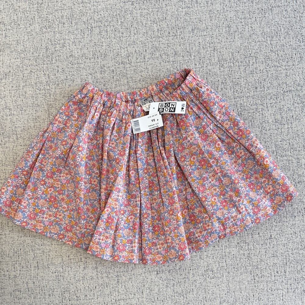 Bonton Floral Kids Skirt - Pink and Blue